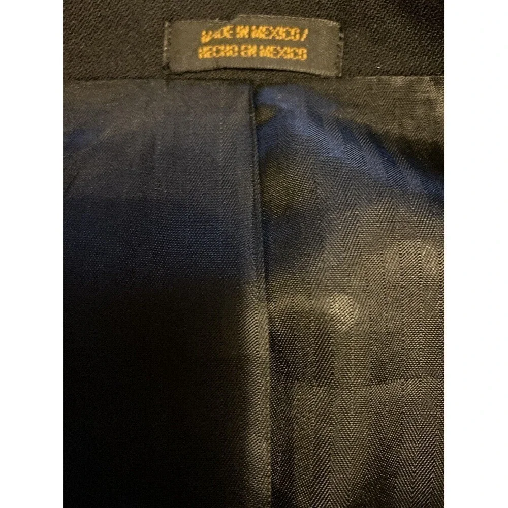 Stafford Suit Mens 40S Jacket 35x28 Pants Black Wool 2 Piece 3 Button 90s